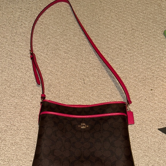 Coach Signature Brown and Pink Crossbody Bag - Picture 6 of 6
